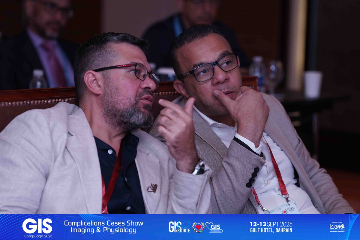GisGulf's tweet image. From Bahrain, Day 2 of GIS CompEdge 2025 continues with remarkable attendance, engaging debates and sessions shaping the future of interventional cardiology.

#GISCompEdge2025 #casescomplications #imaging #physiology #cardiology #MedicalConference