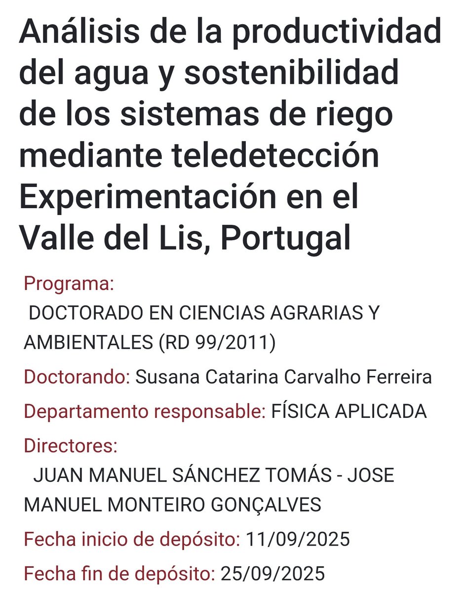 📢 Tesis de Susana depositada📖✅  La investigación se ha realizado en el Grupo, bajo la codirección de nuestro compañero <a href="/JMSanTomas/">Juan Manuel Sánchez</a>.