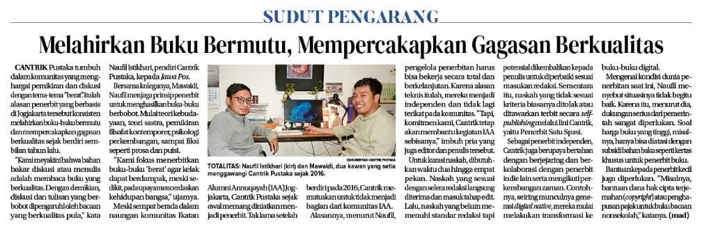 Terima kasih <a href="/jawapos/">Jawa Pos</a> telah membantu mengabadikan kerja-kerja sunyi dalam upaya mencerdaskan anak bangsa!
