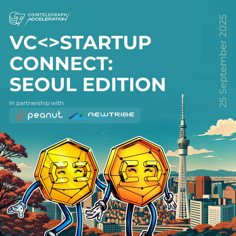 🚨 VC &lt;&gt; Startup Connect heads to Seoul during Korea Blockchain Week

Join us on Sept 25 for a high-signal afternoon of panels, curated networking, and a startup pitch contest in the heart of Asia’s fastest-growing Web3 hub.

In partnership with:
<a href="/PeanutTrade/">Peanut Trade</a>
<a href="/NewTribeCap/">NewTribe Capital</a> 

→