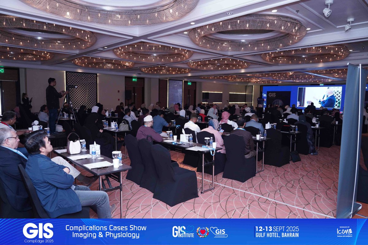 GisGulf's tweet image. From Bahrain, Day 2 of GIS CompEdge 2025 continues with remarkable attendance, engaging debates and sessions shaping the future of interventional cardiology.

#GISCompEdge2025 #casescomplications #imaging #physiology #cardiology #MedicalConference