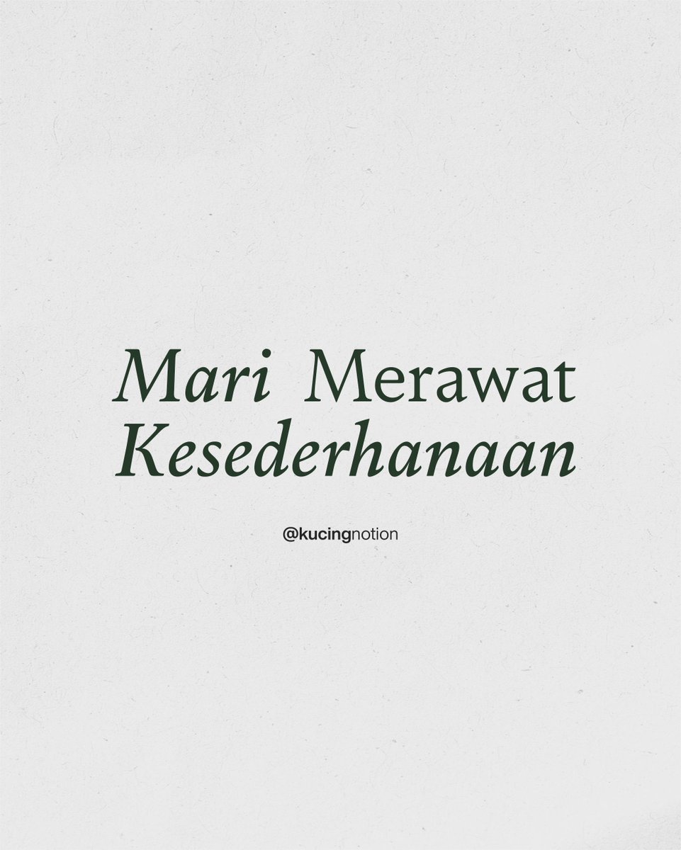 kucingnotion's tweet image. Simple doesn’t mean less. It means enough. 🌿
___
#MariMerawatKesederhanaan #Minimalism #LessIsMore #SlowLiving #MindfulLiving #Simplicity #MinimalistMindset #PeaceOfMind #Gratitude #MinimalistDesign #HidupSederhana