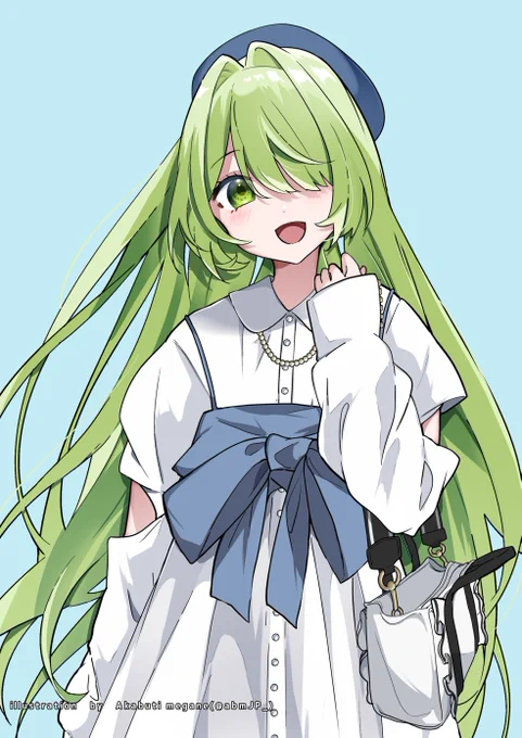 私服イラスト企画・7人目 葉山みつきちゃん 大きなリボンのビスチェがかわいい キュートなシャツワンピコーデ ご参加ありがとうございました! #葉山あーと #イラスト企画