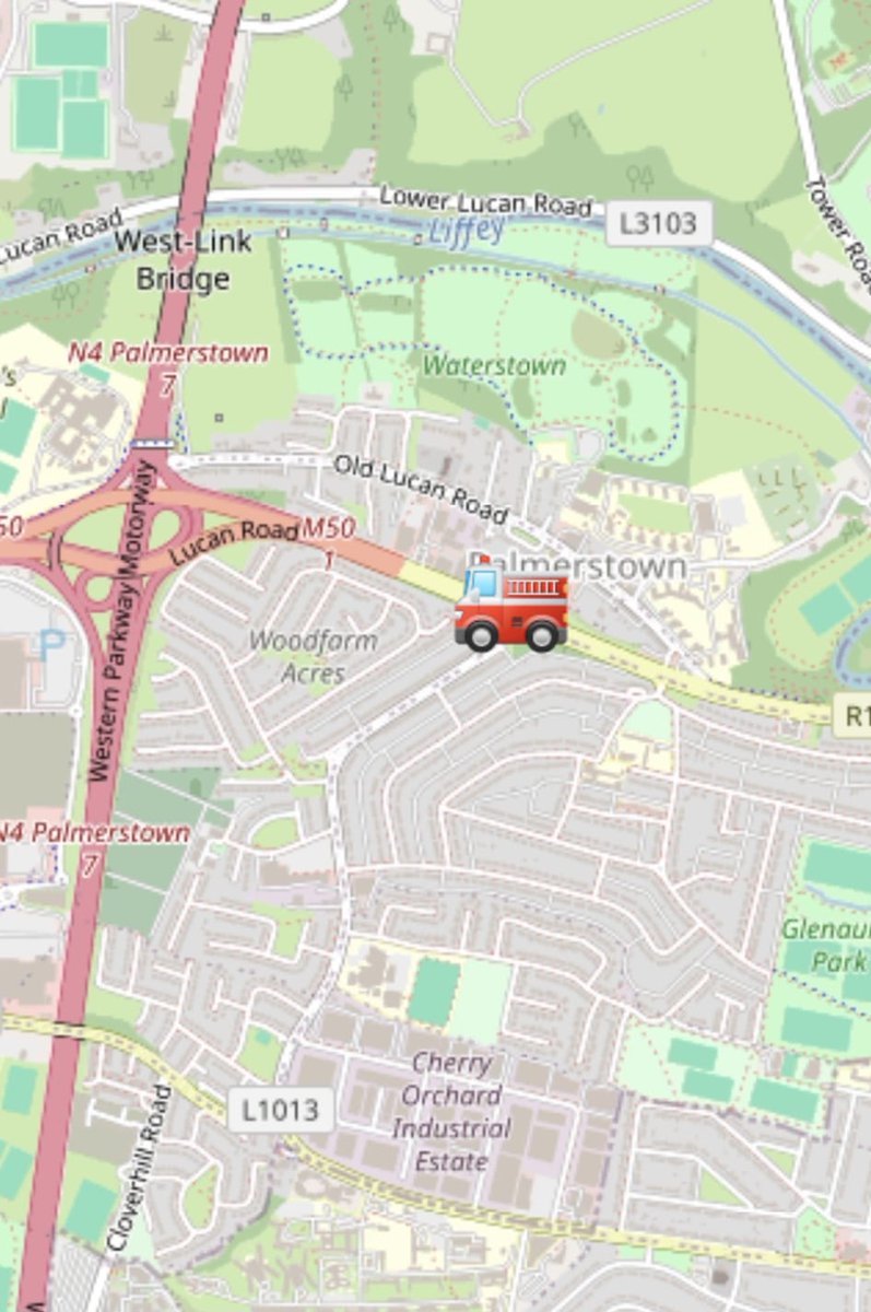DubFireBrigade's tweet photo. Firefighter/Paramedics from Tallaght and Dolphins Barn, along with our Blanchardstown ambulance are at the scene of a road traffic collision on the #N4 Inbound at the Kennelsfort Road junction.

Traffic restrictions are in place.

@livedrive @dcctraffic https://t.co/dhAgYZ80En