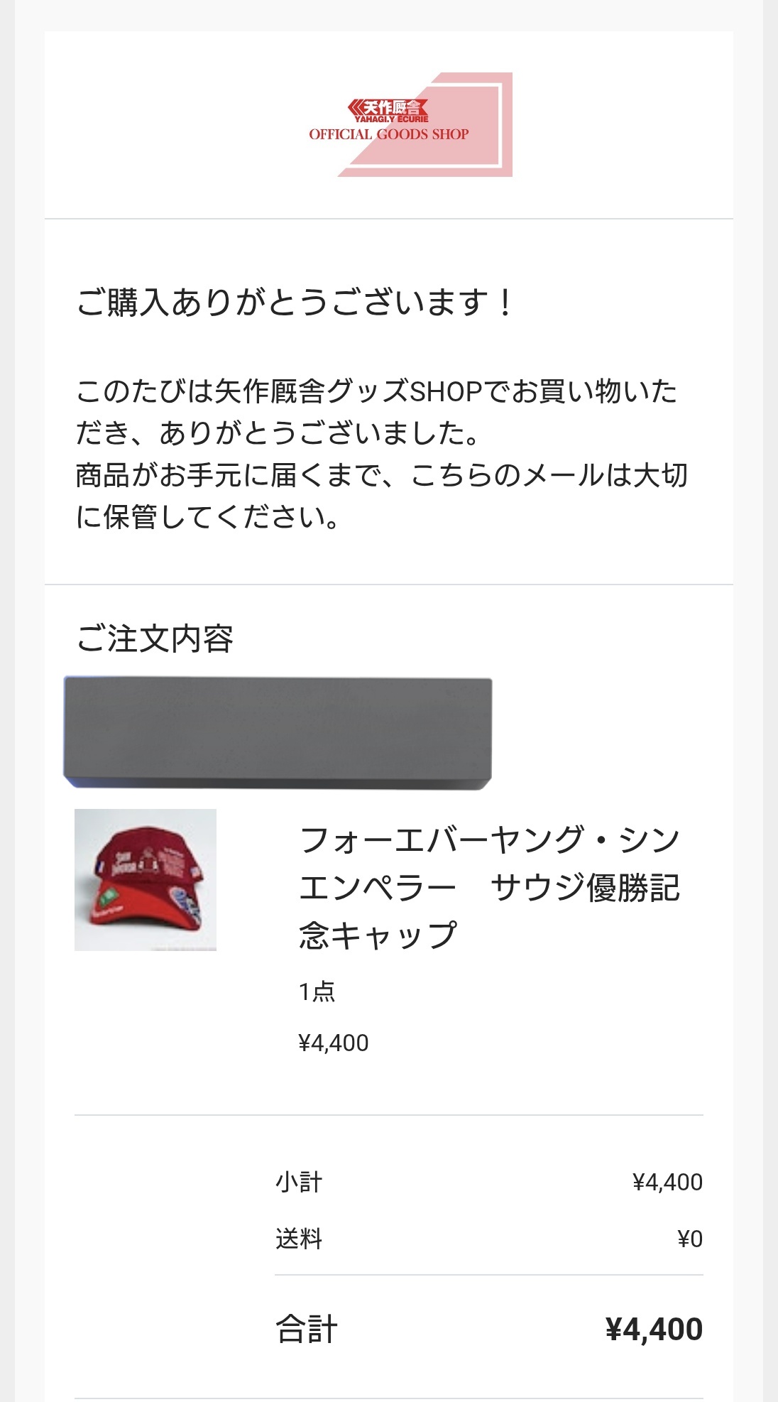 フォーエバーヤング・シンエンペラー サウジ優勝記念キャップ