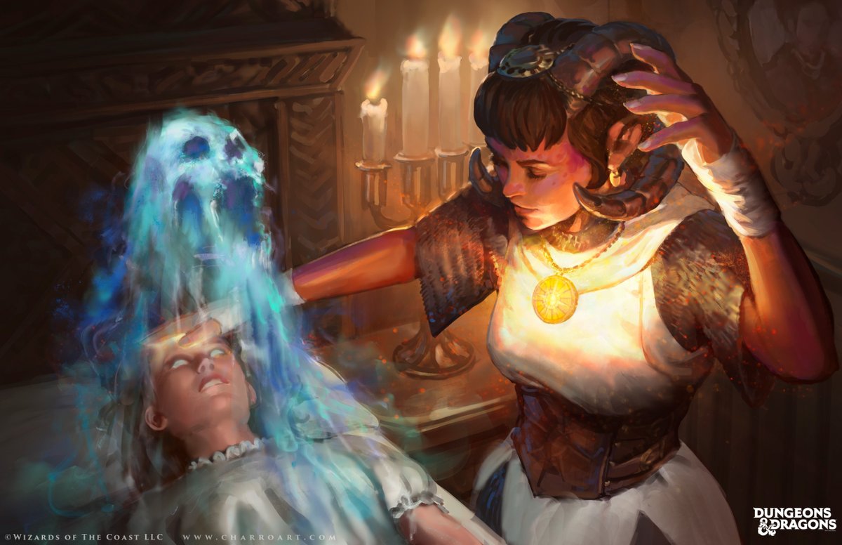 Dispel Evil and Good. Spell Interior artwork done for Dungeond &amp; Dragons 2024 Player's Handbook®
AD Emi Tanji
#DnD #Dungeons #dndart #spirit #tiefling #spell