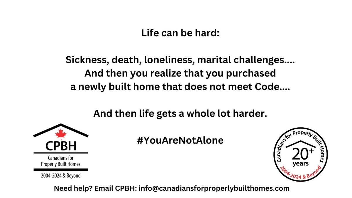 CPBH01's tweet image. #EnforceTheCode
#ConsumerProtection
#YouAreNotAlone
#NewlyBuiltHomes
