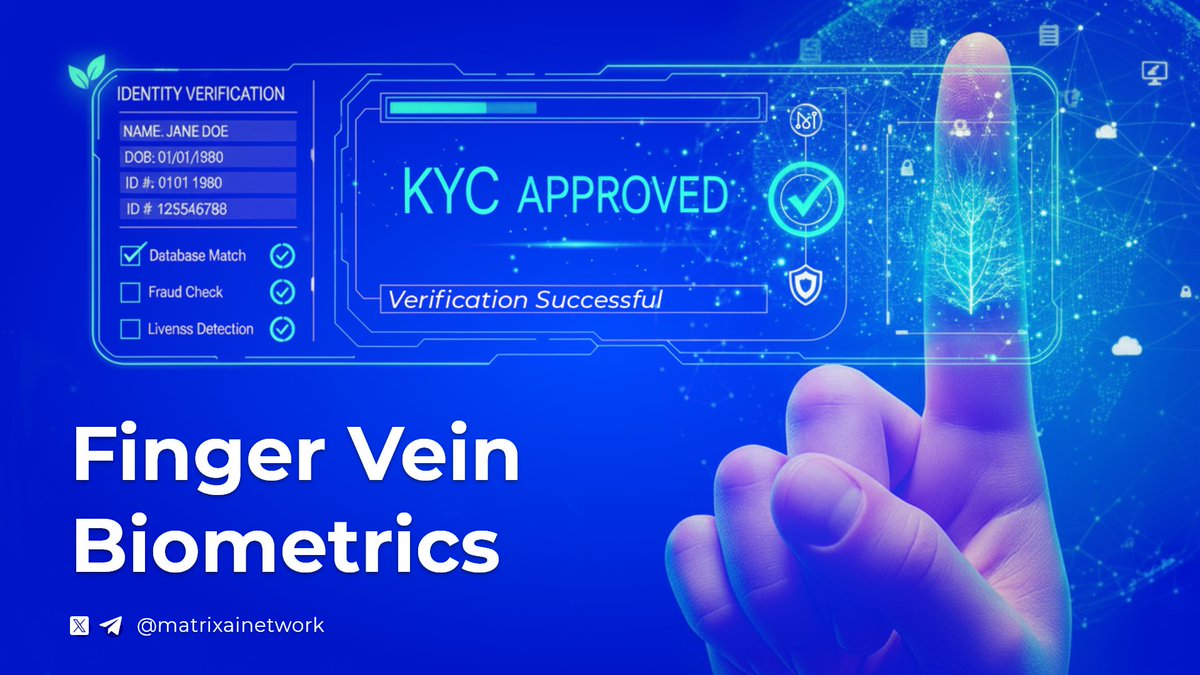 💎 MATRIX introduces a finger-vein biometric hardware wallet with on-chain identity binding.

✅ FAR &lt;0.0001% accuracy
✅ ZKP privacy by design
✅ GDPR/PDPO compliant
✅ Stronger than face/voice ID

👉 A stronger, compliant KYC solution for the #stablecoin &amp; #RWA ecosystem!