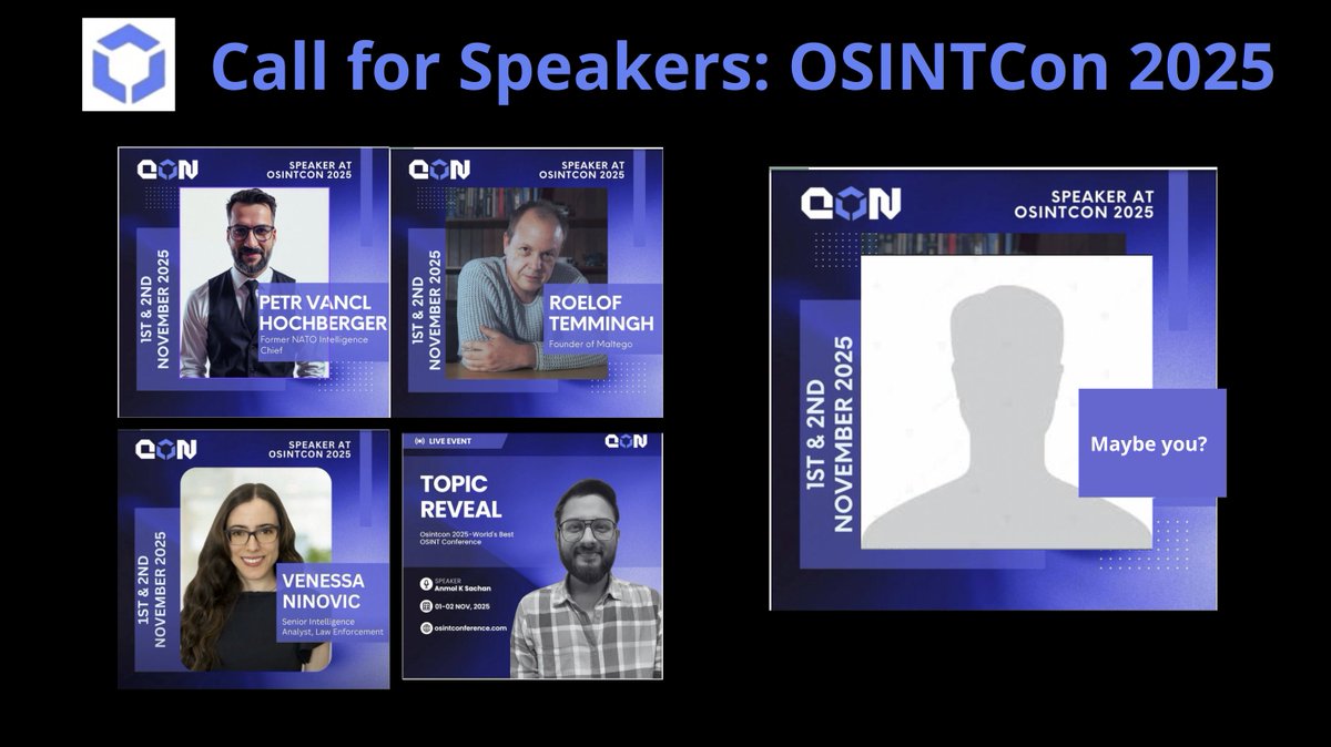 Cyber Detective💙💛 (@cyb_detective) on Twitter photo There are 49 days left until OSINTCON (by <a href="/osintambition/">OSINT AMBITION</a>), and more than 5,000 participants have already registered for the conference (participation is online and free).
But you still have time to become a speaker. You can submit your application here:
osintconference.com/speaker-regist… There are 49 days left until OSINTCON (by <a href="/osintambition/">OSINT AMBITION</a>), and more than 5,000 participants have already registered for the conference (participation is online and free).
But you still have time to become a speaker. You can submit your application here:
osintconference.com/speaker-regist…