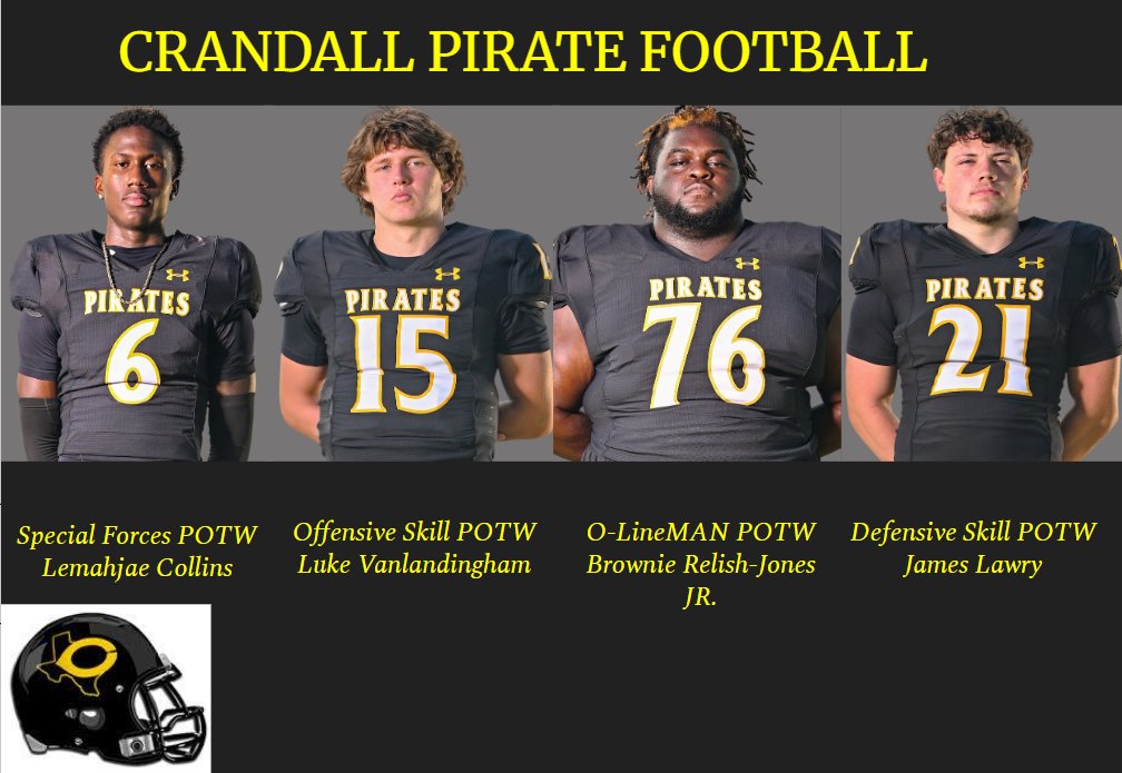 Marc Wright (@coachmarcwright) on Twitter photo Week 2 players of the Week 
<a href="/CrandallPirate/">Crandall Pirate Football</a>  #THAD <a href="/TMobile/">T-Mobile</a>  #FN5GL #Sweepstakes Week 2 players of the Week 
<a href="/CrandallPirate/">Crandall Pirate Football</a>  #THAD <a href="/TMobile/">T-Mobile</a>  #FN5GL #Sweepstakes