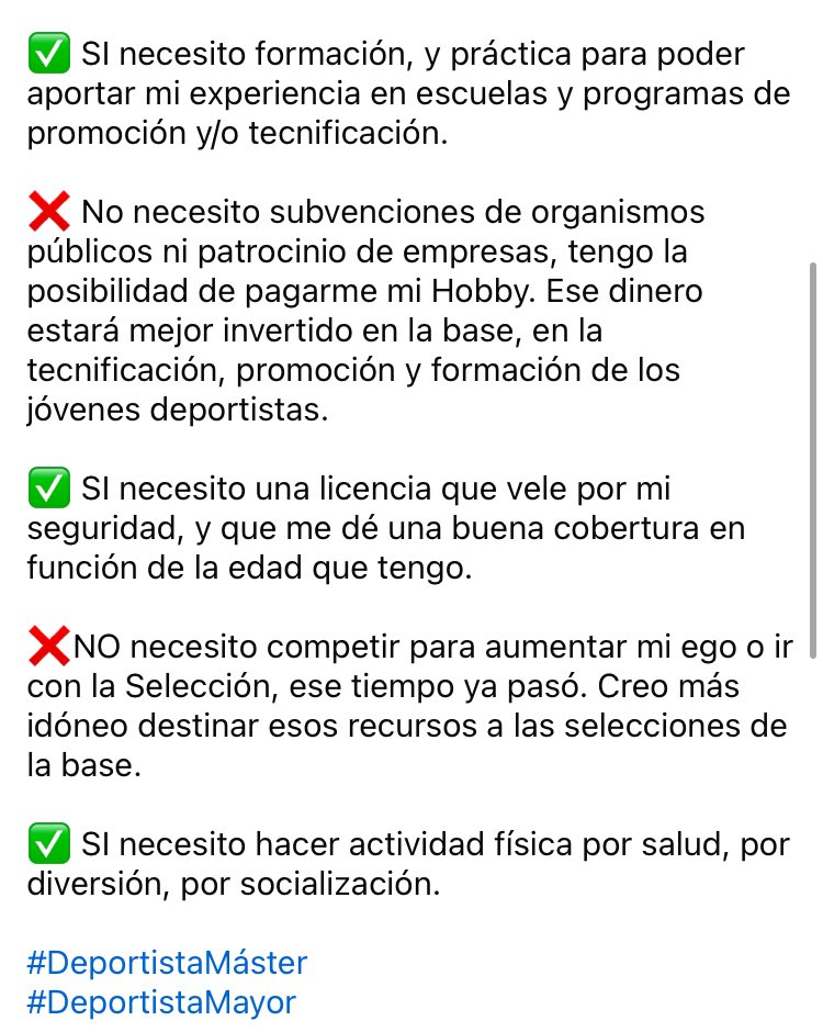 Me llamo Juan Pedro soy #DeportistaMáster, soy consciente de que estoy mayor, y estas son las cosas que necesito y que no necesito. #Deporte #Salud #ActividadFísica #Ciclismo