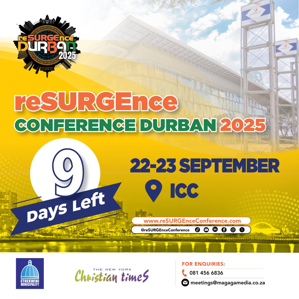 9 DAYS TO GO🔊🔊🔊

The Resurgence conference is almost here, and it's going to be the MOST IMPACTFUL EVENT OF THE YEAR! Get ready for inspiring keynotes, innovative ideas, and unforgettable networking opportunities🤝🌐 

#DBF
#Resurgence2025
#supportlocal