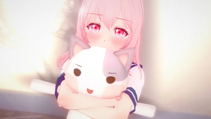 うちの娘_4 何かを抱きかかえるのとかカワイイですよね シーンデータお借りしてます #コイカツ #koikatsu