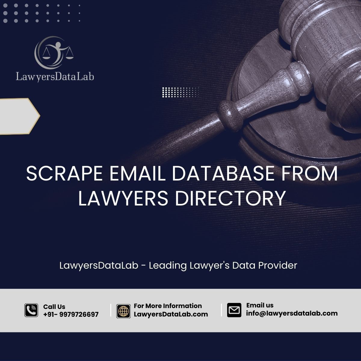LawyersData's tweet image. Lawyers Data Lab provides cutting-edge USA lawyers data scraping services. Our technology ensures quick, effective data gathering and insights. For comprehensive lawyers directory scraping, email info@lawyersdatalab.com. #CuttingEdgeScraping #LawFirmEmailList #DataInsights