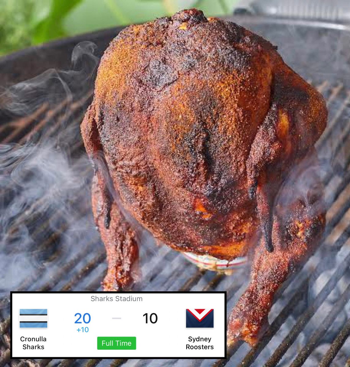 The Chooks are cooked! 🍗 #NRLSharksRoosters