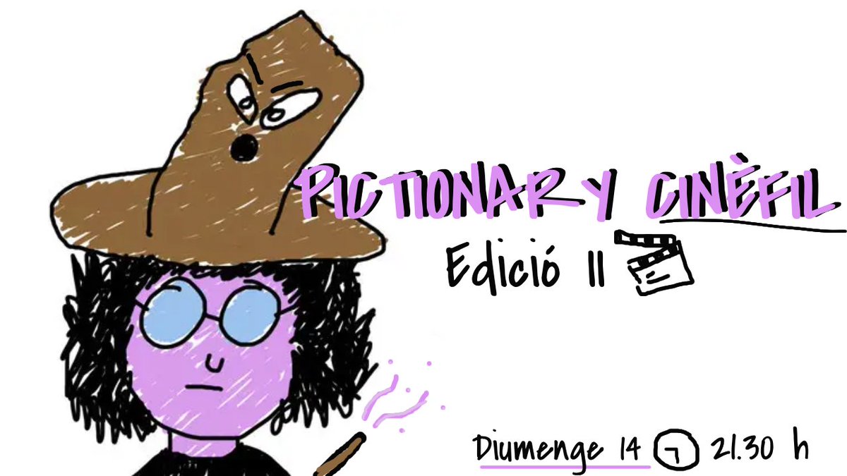 Entre tant rebombori a les xarxes sobre la creació de contingut i la suposada televisió pública de Catalunya, només vinc a dir una cosa:

Diumenge segona edició del ✨ Pictionary Cinèfil✨
Vine a participar, sigui dibuixant o comentant al xat! Tot en directe per Twitch!🔥