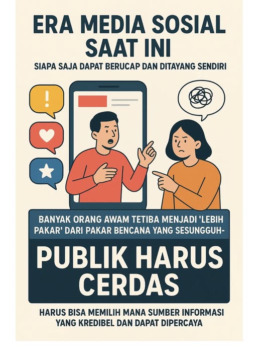 DaryonoBMKG's tweet image. Era media sosial saat ini sungguh bebas. Siapa saja dapat berucap dan ditayang sendiri. Bnyk orang awam tetiba menjadi "lebih pakar" dari pakar bencana yang sesungguhnya. Publik harus cerdas, harus bisa memilih mana sumber informasi yang kredibel dan dapat dipercaya.