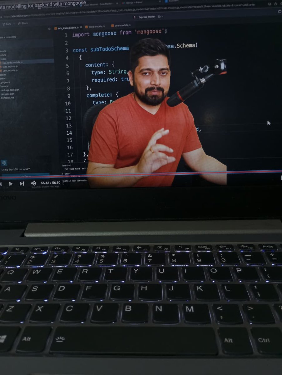 gaurav_pandeyyy's tweet photo. Day 3 #BackendChallenge ๐
Today: Real data modeling with Mongoose (Node + MongoDB)
โ Sketched out schemas on paper before writing code
โ Built robust models for users, todos, subtasks
Thanks @Hiteshdotcom for pro-level insights
#WebDev #Mongoose #Fullstack #MERN https://t.co/0FCsBWUnBI