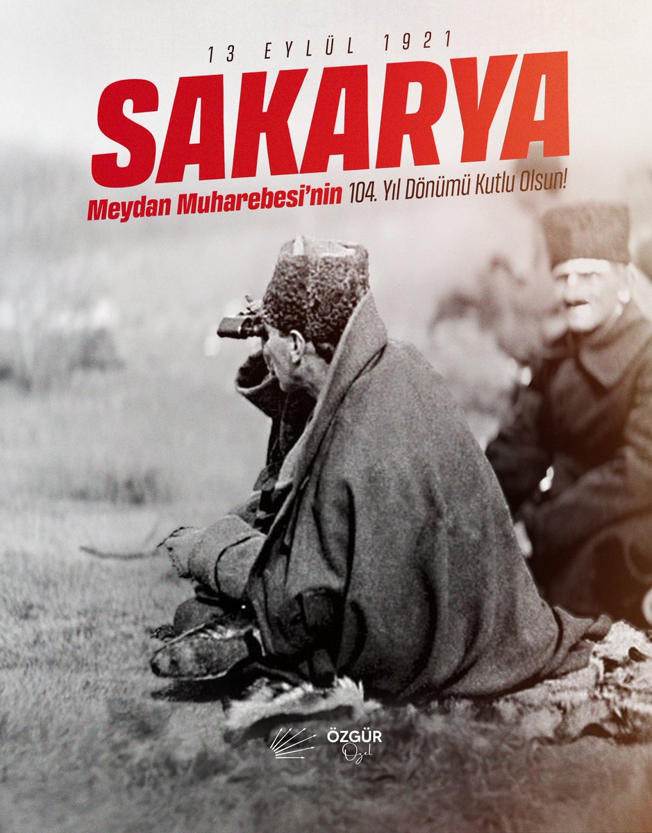22 gün 22 gece süren Sakarya Meydan Muharebesi, milletimizin ‘Ya istiklal ya ölüm’ kararlılığıyla tarihin akışını değiştirdi.

#SakaryaZaferi’nin 104. yıl dönümünde başta Gazi Mustafa Kemal Atatürk olmak üzere tüm kahramanlarımızı saygı ve minnetle anıyorum.