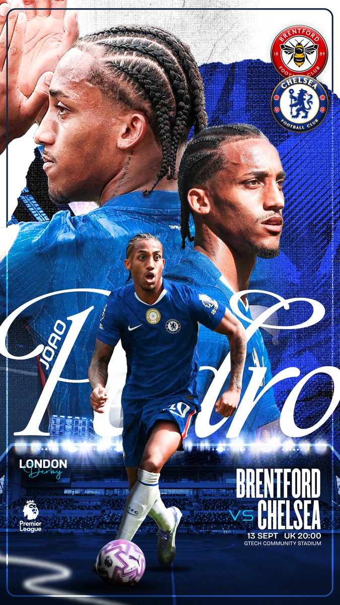 owolabie_'s tweet photo. After many months of being away from Sport Design
Officially back with a Matchday poster for Chelsea vs Brentford featuring Joao Pedro
👨🏾💻🎨🖌️ https://t.co/lem6tt0knz