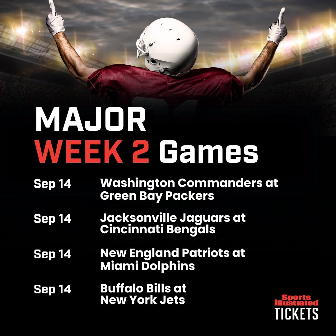 🧀 Packers or Commanders?
🐅 Bengals or Jags?
🔵 Bills or Patriots?
🛩️ Jets or Bills?

#NFLWeek2 #TrashTalkSeason #SITickets