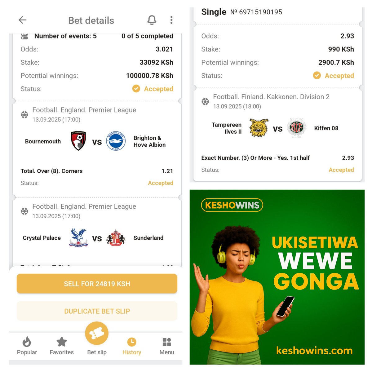 DP7S3 3 odds 4 games

ZYSS3 2.9 odds single

On #secretbet cutt.ly/erG0GWff

Promo code: keshowins 

Get premium slips on keshowins.com