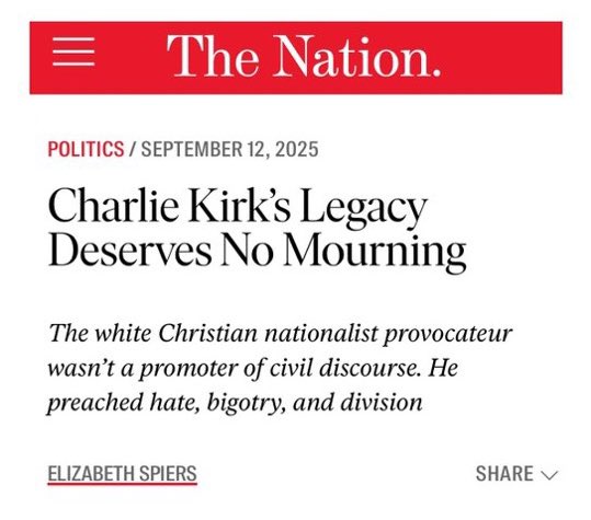 C3 (@c_3c_3) on Twitter photo Meet Elizabeth Spiers.
She believes Charlie Kirk’s murder was justified.
Its clear.
This is what we’re up against. The Left is not going to stop.
She probably never listened to a word Charlie Kirk said.
There’s no coming together with a group that want you eliminated.
Evil. Meet Elizabeth Spiers.
She believes Charlie Kirk’s murder was justified.
Its clear.
This is what we’re up against. The Left is not going to stop.
She probably never listened to a word Charlie Kirk said.
There’s no coming together with a group that want you eliminated.
Evil.