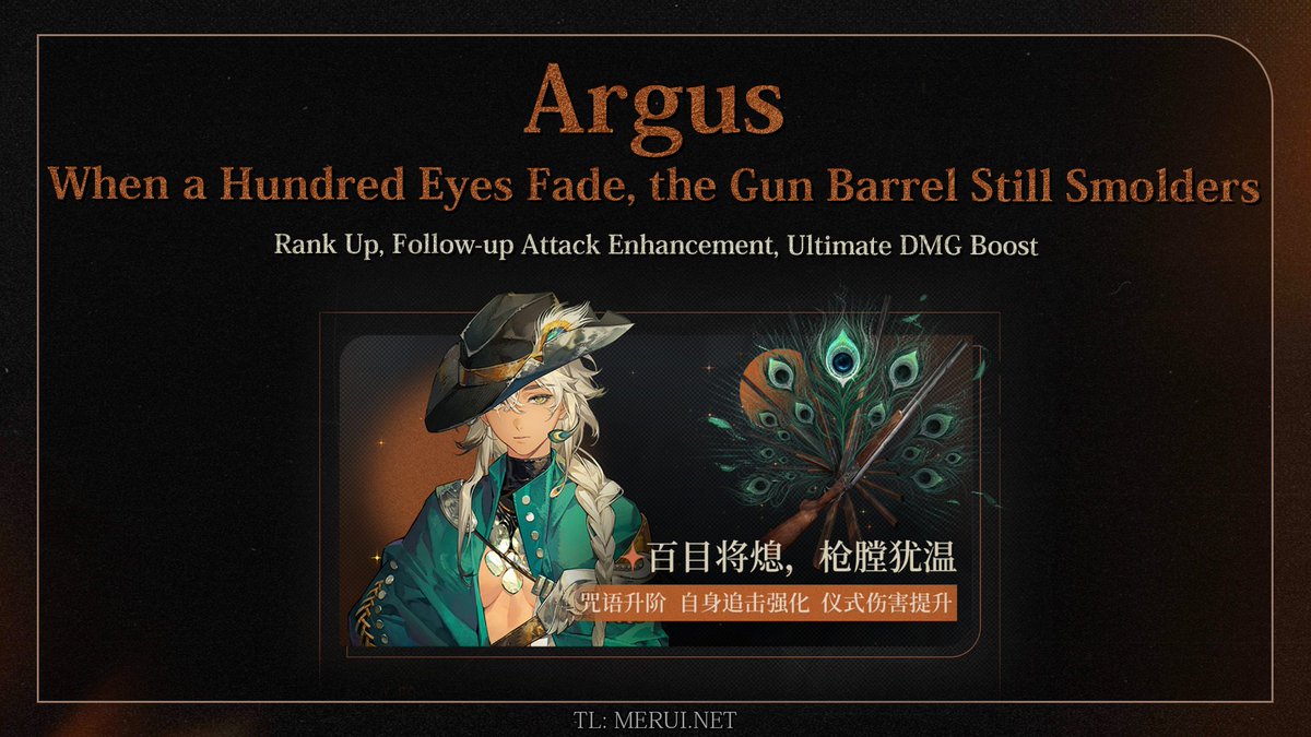 yatagarasu_meru's tweet image. Reverse: 1999 3.1 | Argus Euphoria
"When a Hundred Eyes Fade, the Gun Barrel Still Smolders"