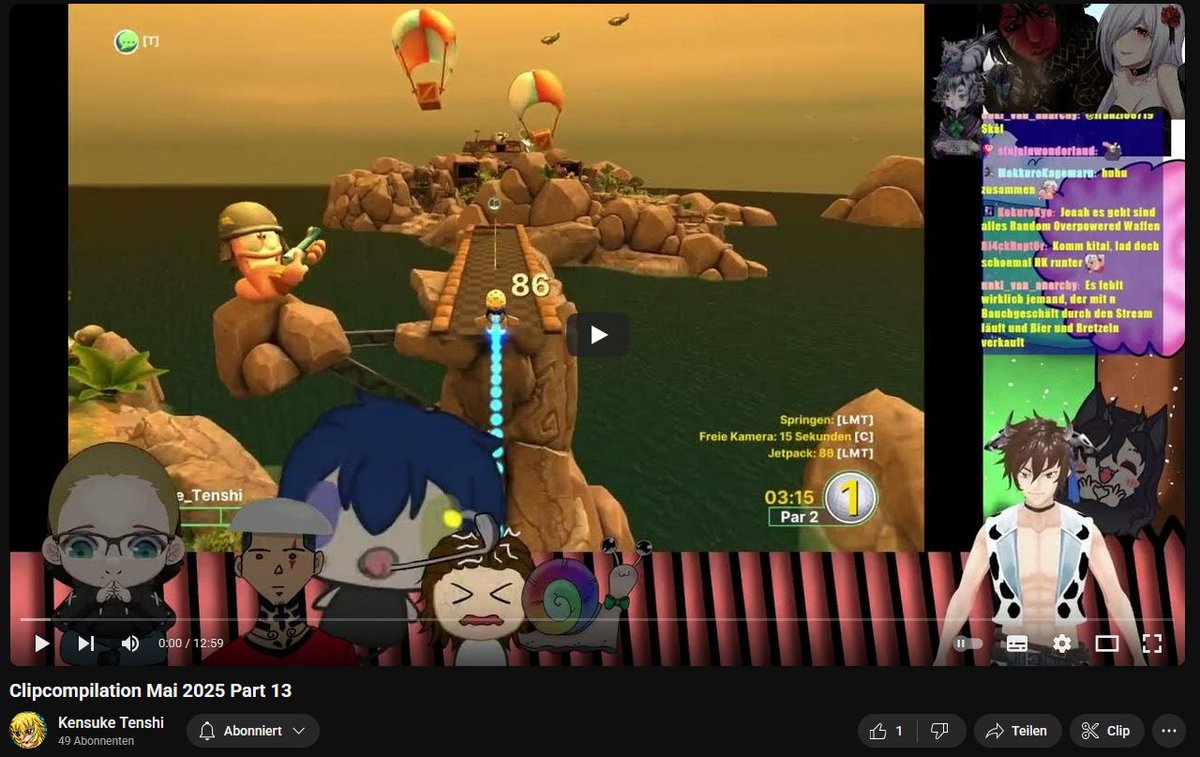 Kensuke_Tenshi's tweet image. So Leute die Clipcompilation Mai 2025 Part 13 von mein 3-Jubiläum kam gerade hoch
Nun geht es mit dem letzten Part von Golf with your Friends Part 4  weiter
Viel spaß beim ansehen^.^
Collab Partner und video unten komenatren⬇️