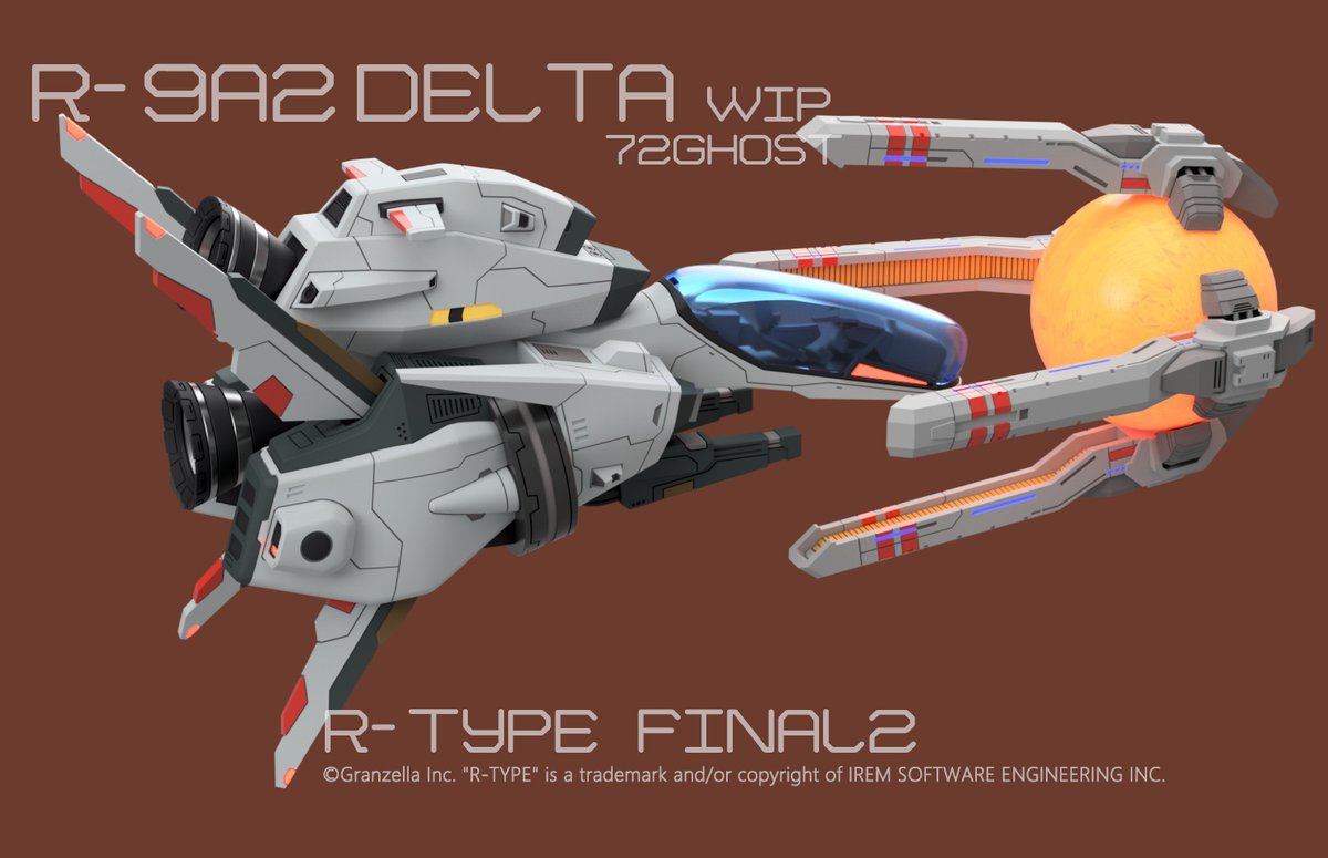 verM_p765's tweet image. R-9A2 &quot;DELTA&quot; WIP

終わり見えてきた
あともうちょい
まぁ焦ってもしょうがないので
休み休みやるね

#RTypeFinal2 #RTypeFinal3 
#72GHOST