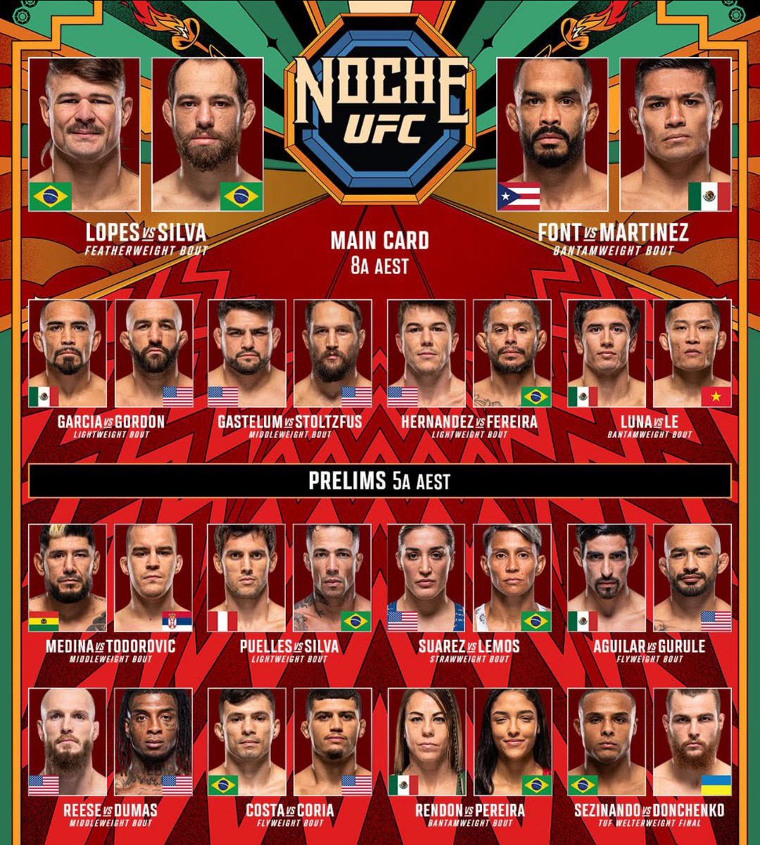 FeezyFbaby_'s tweet image. VIVA LA RAZA, ITS UFC NOCHE 🇲🇽 

WANT MY FULL CARD? 

150 Likes 150 Retweets to UNLOCK 🔓 

 #UFCNoche