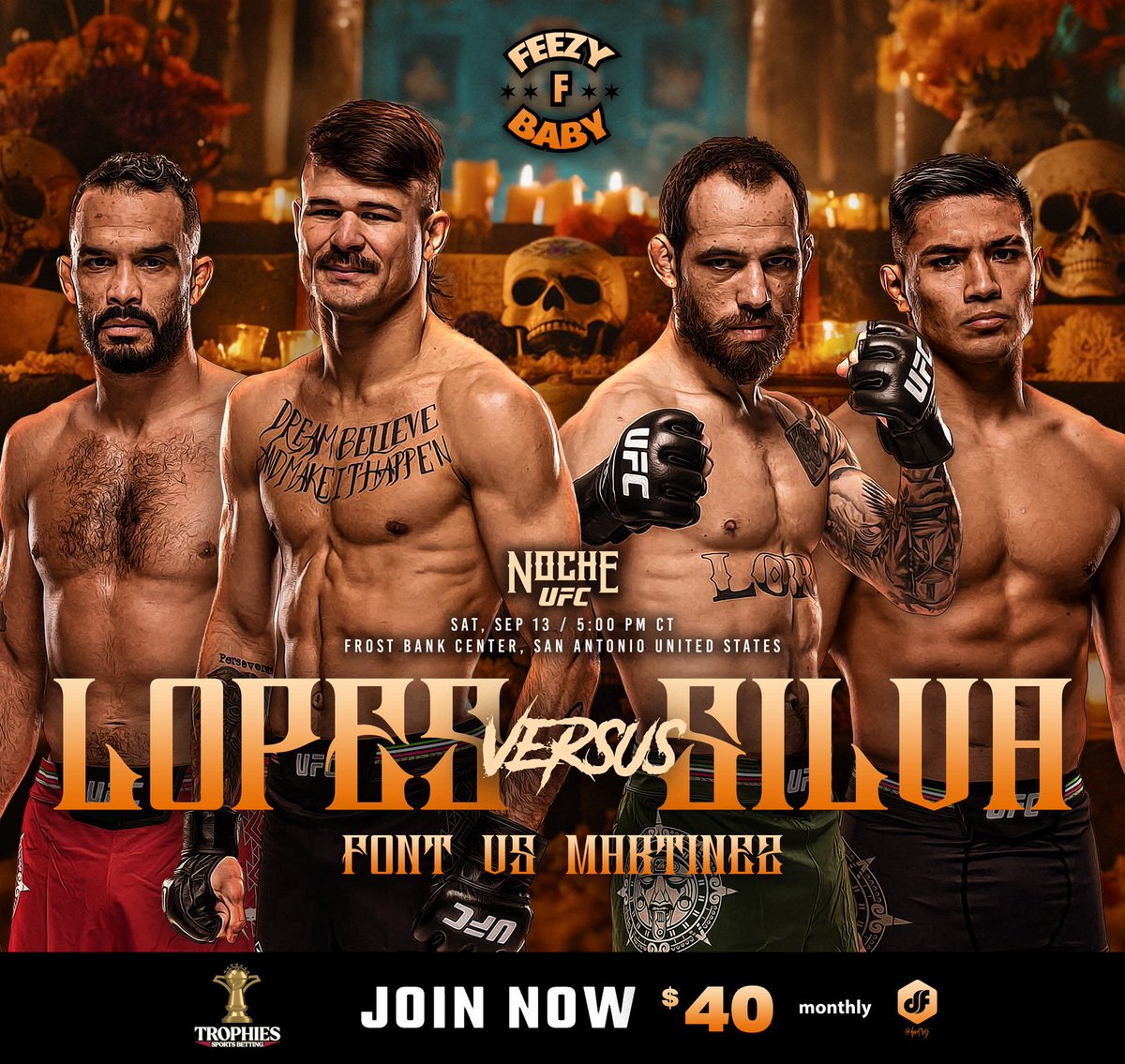 FeezyFbaby_'s tweet image. VIVA LA RAZA, ITS UFC NOCHE 🇲🇽 

WANT MY FULL CARD? 

150 Likes 150 Retweets to UNLOCK 🔓 

 #UFCNoche