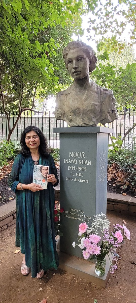 Took the new 20th anniversary edition of #SpyPrincess to Noor today. What a journey it's been. 
#WWII #SOE #NoorInayatKhan #WAAF