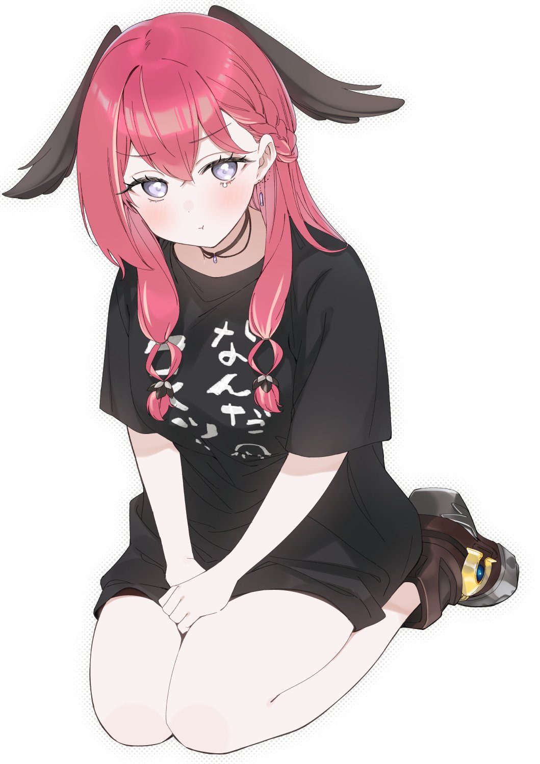 百*子様 【原画/真作】大谷一生 「シュナウザー」 サイン入り 額装付き