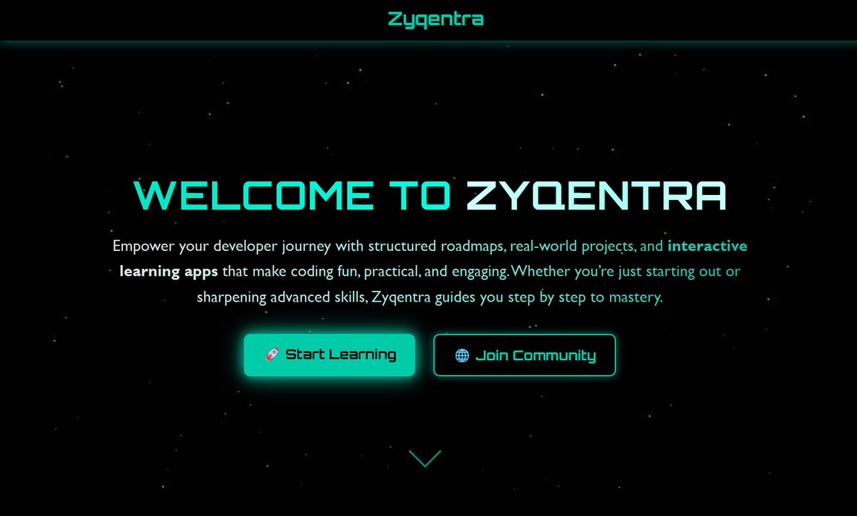 zyqentra's tweet image. Ever feel like you’re coding in circles? 🔄
One tutorial ends… and you’re back to searching again.
✅ Stop guessing.
✅ Start growing.
Zyqentra = your interactive guide to coding mastery. 🛤️
#Developers #LearnCoding #CareerInTech