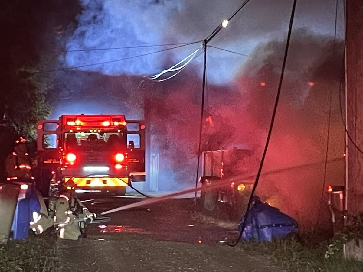 Crews responded to a fully involved detached garage fire at 12:54am on the 3900 Blk. of 17th Ave. Fire was quickly extinguished with no injuries reported. Fire will be under investigation. #yqr