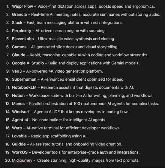 Codepherus's tweet image. The Complete AI Tool List for Ambitious Entrepreneurs