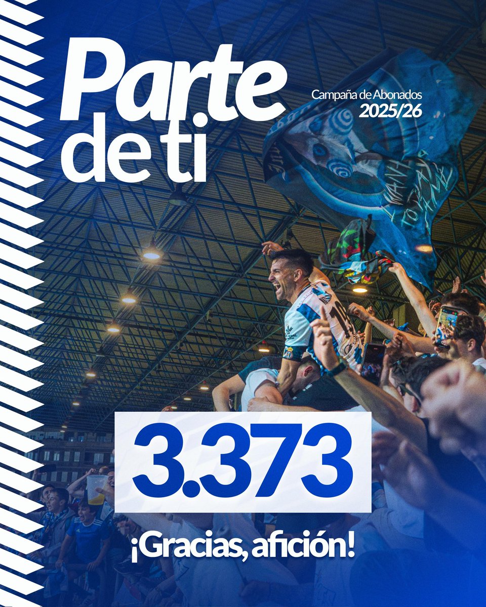 🎉 ¡¡¡Tᴇɴᴇᴍᴏs ɴᴜᴇᴠᴏ ʀᴇ́ᴄᴏʀᴅ!!! 🎉
✅ ¡¡Superamos los 3.280 abonados logrados en la temporada 1.983/84 y alcanzamos los 𝟯.𝟯𝟳𝟯 𝗮𝗯𝗼𝗻𝗮𝗱𝗼𝘀!!

🔙 3.280 (1.983/84)
                  -
➡️ 520 (2020/21)
➡️ 1.024 (2021/22)
➡️ 1.562 (2022/23)
➡️ 2.534 (2023/24)
➡️