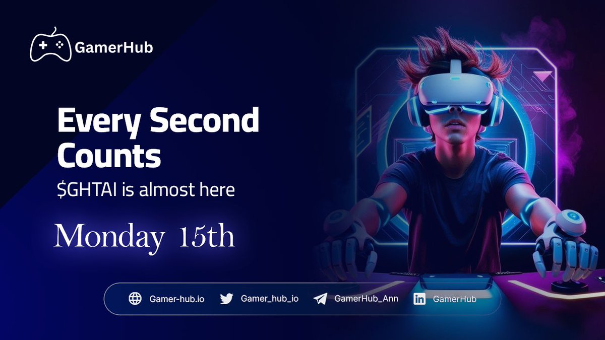 BIG NEWS!

The $GHTAI token officially launches 15th September at 4PM UTC 

This isn’t just a token, it’s the ignition of GamerHub’s next era, in collaboration with <a href="/CyreneAI/">CyreneAI</a>.

👉 The countdown is on. Stay tuned!!