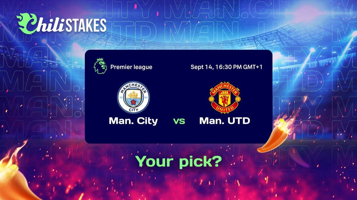 chilistakes's tweet photo. ⚽️ Manchester Derby is here!
🏆Premier League spotlight this Sunday
🔥 Intensity, drama, and fierce rivalry
 Pick your side &amp; drop it in comments 👇🏻 https://t.co/ecUb6CkfLd