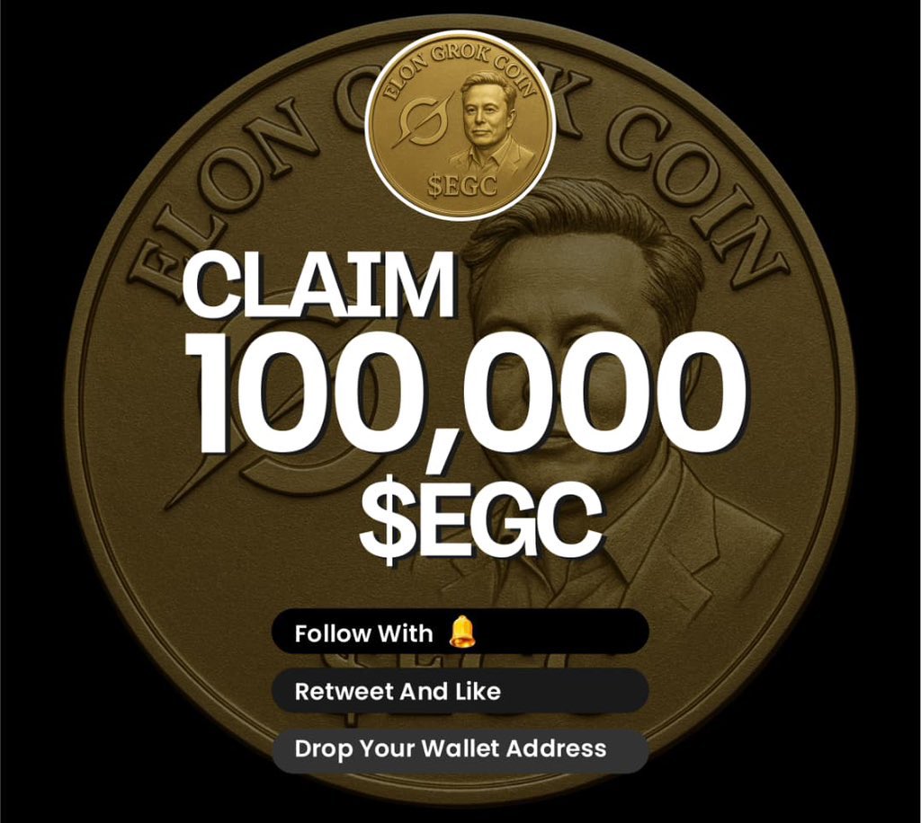 ADIN COIN (@adinxsolana) on Twitter photo Claim your 100,000 $EGC Airdrop 🪂
⚡️Like & RT all Post!!
⚡️Follow <a href="/EGCSOLANA/">ELON GROK COIN</a>
⚡️First 4444 wallets
Drop your $SOL address👇
#SolanaAirdrop #Trump #ElonMusk Claim your 100,000 $EGC Airdrop 🪂
⚡️Like & RT all Post!!
⚡️Follow <a href="/EGCSOLANA/">ELON GROK COIN</a>
⚡️First 4444 wallets
Drop your $SOL address👇
#SolanaAirdrop #Trump #ElonMusk