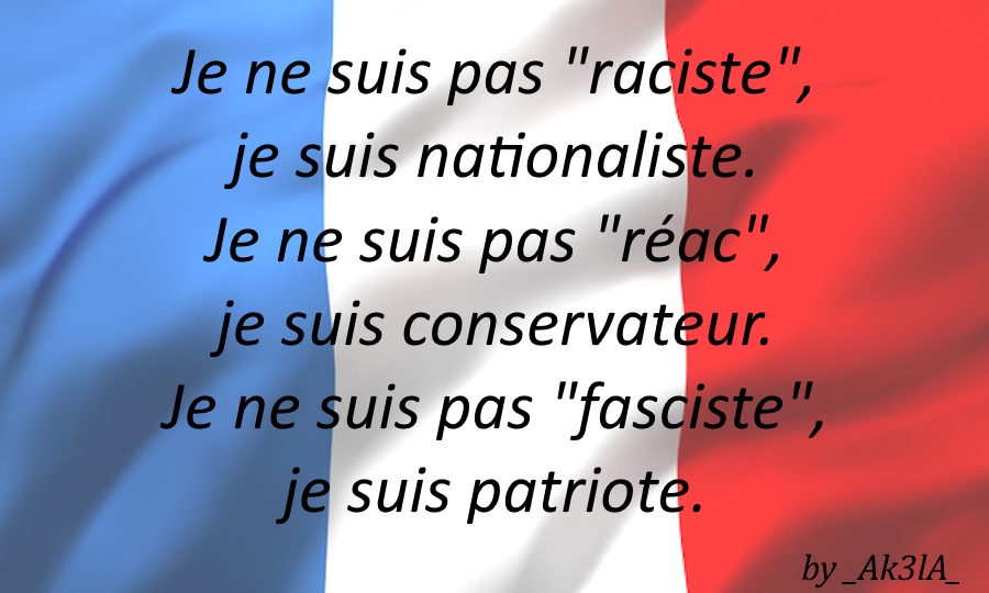 On me dit que si j'aime mon pays, je suis un sale fahacho rasismte narzizi... Dois-je en déduire que les gauchiasse n'aime pas la France?🤨🤔