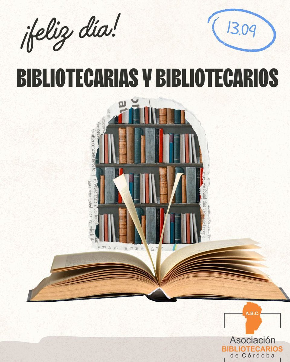 abc_cordoba's tweet photo. 🇦🇷📚Hoy 13 de septiembre Celebramos el Día del Bibliotecario y la Bibliotecaria en #Argentina📚🇦🇷
🎊¡Muchas felicidades a los colegas cordobeses y argentinos! 📚Que cada día con su dedicación y compromiso hacen comunidad en distintos espacios📚
#Abibcor #diadelbibliotecario https://t.co/pFRjILFVc6
