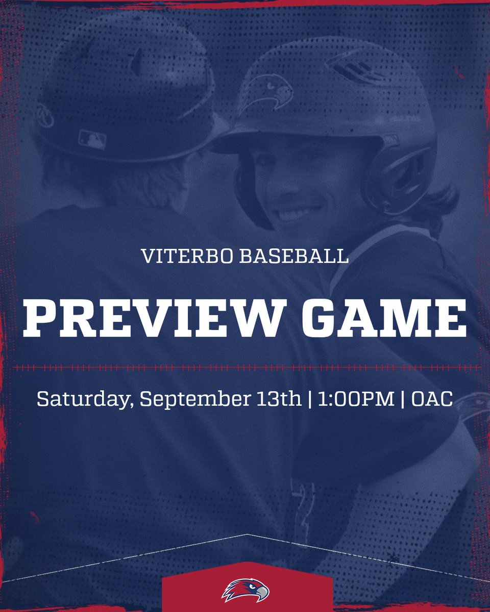 Get a first look at your 2025/2026 Viterbo Baseball Team via our intrasquad preview game!

1:00PM First Pitch at the OAC

🌤️ H84 / L66 - great day for baseball

#HawkFlock