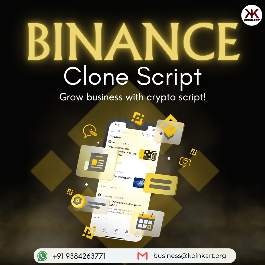 KoinKart's tweet image. #Binance Clone Script is more than a ready exchange it’s a future-ready investment. 
Scalable, secure &amp;amp; adaptable to evolving #CryptoTrading it drives growth &amp;amp; stability in digital finance.

Follow @koinkart

Visit here: koinkart.org/binance-clone-…

#binanceclonescript