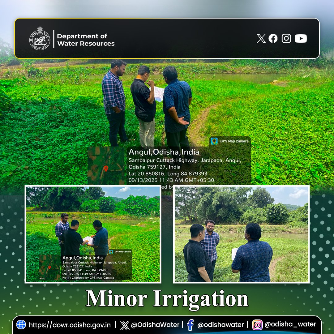 OdishaWater's tweet photo. 🌊 ACE & AMIC, Angul, along with senior officers, visited the proposed new Diversion Weir site of #OgiMIP on the Ningira River in Chhendipada block, #AngulDistrict. #OdishaWater #MinorIrrigation #IrrigationDevelopment #MIPs #WaterForCrops
@CMO_Odisha @DC_Odisha @_anugarg @IPR_Odisha @OIIPCRA_OCTDMS @OLICLTD @ltd_occ @CE_Megalift @GWDOdisha