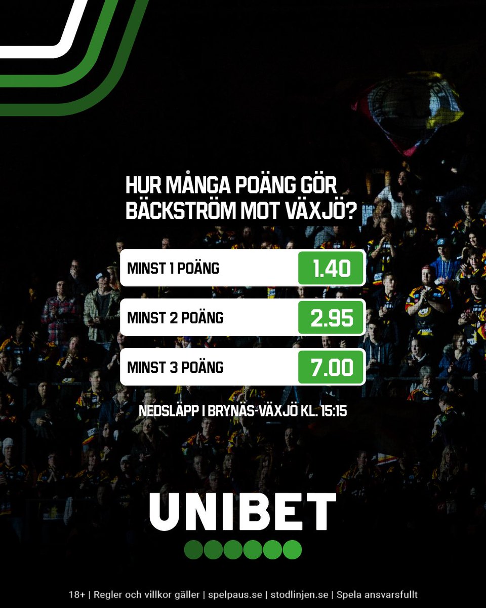 Unibet_Sverige's tweet photo. Nicklas Bäckström är tillbaka i Brynäs! Gör han poängsuccé i premiären mot Växjö?

Odds 👉 https://t.co/waF4CYvuaQ https://t.co/fsde3HTMw3