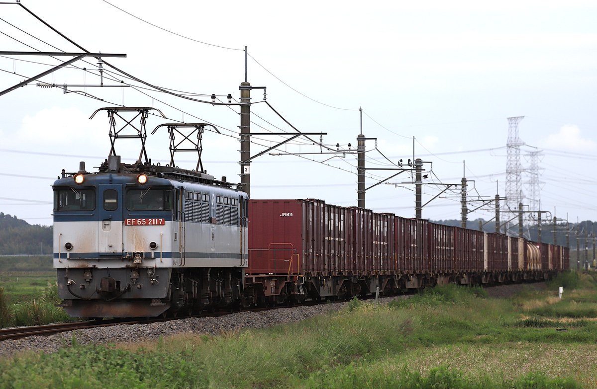 expresstokiwa's tweet photo. #1日1枚貨物列車画像
#1日1枚EF65
#EF652117
#鹿島貨物
この日は天気に恵まれず😞
1092レ 2021-09-17 https://t.co/spNXXmKz2m