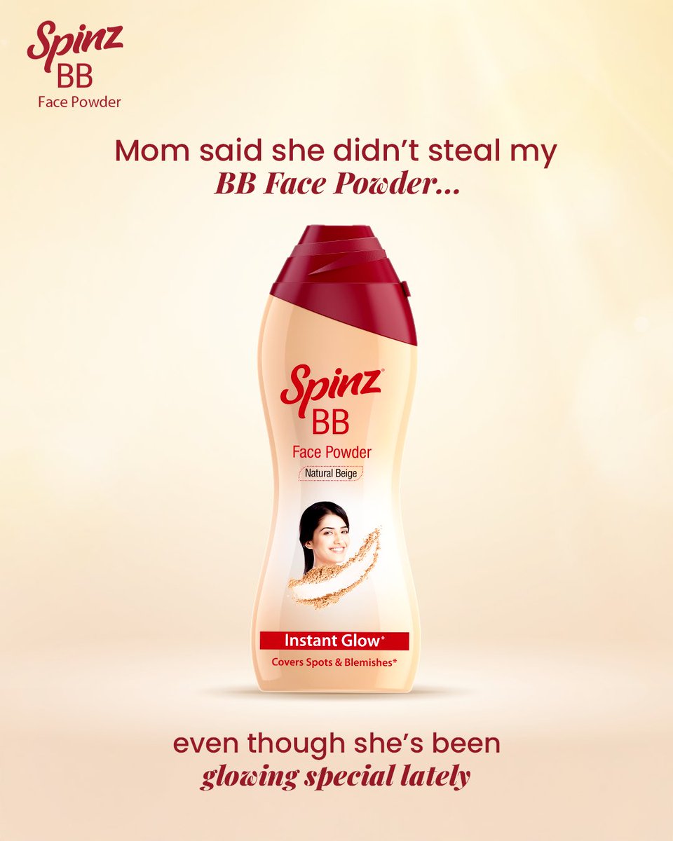 SpinzIndia's tweet image. Mom thinks I don’t recognise that Spinz BB Face Powder glow 🤔😍
.
.
.
.
#SpecialOccasionKaSpecialPowder #BBFacePowder #SpinzBB #SpinzBBPowder #SpinzBBFacePowder #Spinz #CavinKare #MakingLivesHappier