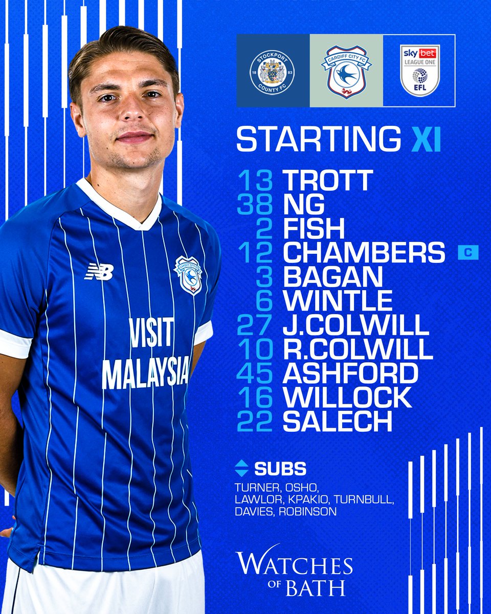 CardiffCityFC's tweet photo. 🔢

Perry and Chambo come into the City starting XI, with Gabriel Osho and David Turnbull amongst the substitutes. 💙
 
#CityAsOne https://t.co/BcBZLACzJP